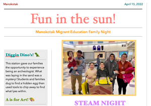 Screenshot of family newsletter